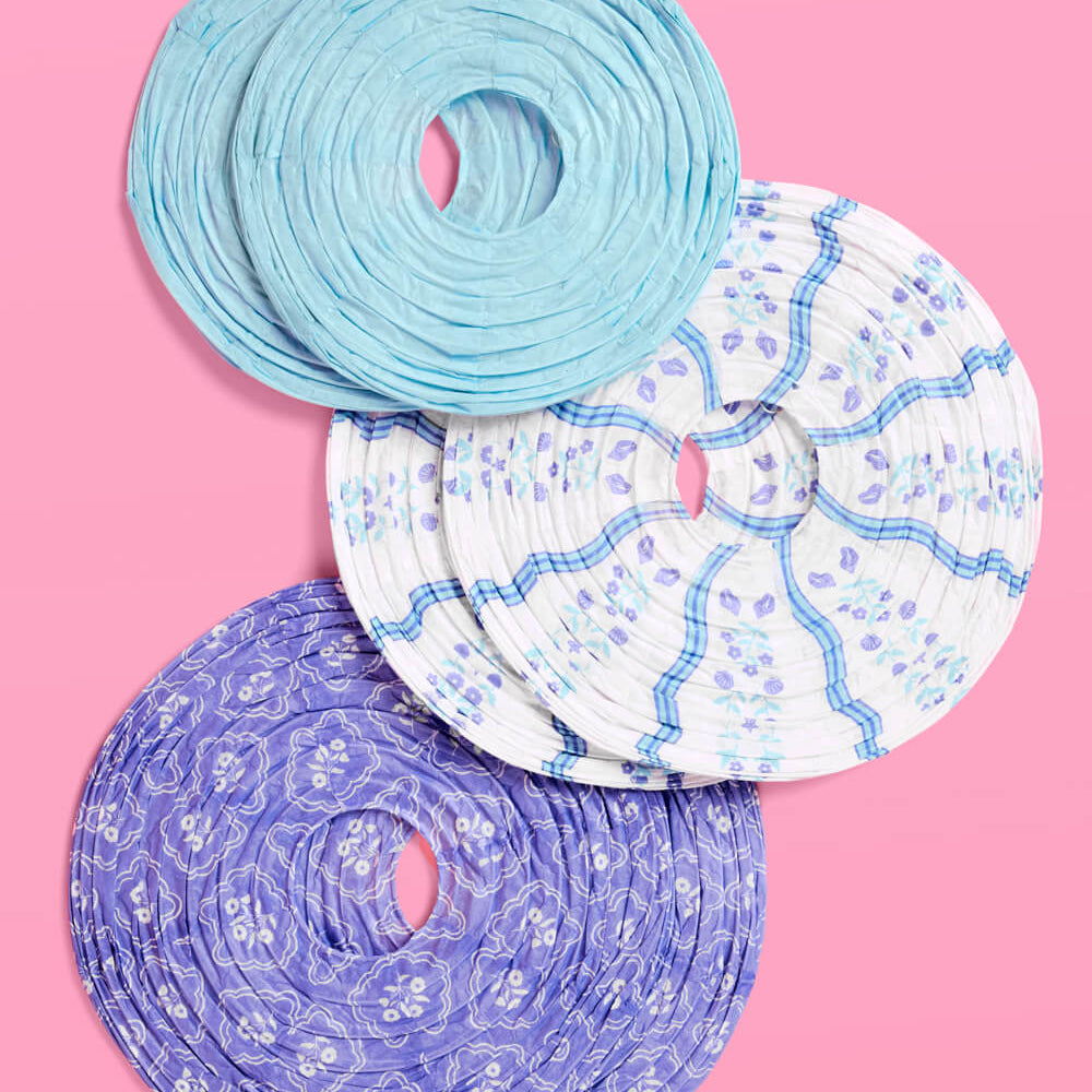 Coastal Lanterns - set of 6 paper lanterns xo, Fetti xo, Fetti Collective Coastal Lanterns - set of 6 paper lanterns Bonjour Fete - Party Supplies