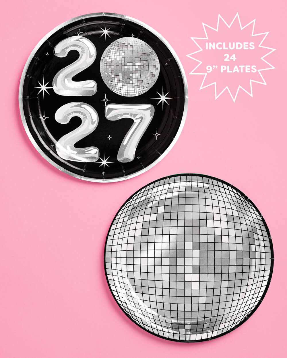 2027 NYE Disco Plates - Set of 24 Paper Plates