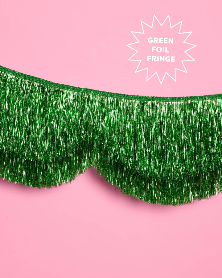 Green Scallop Fringe Christmas Banner