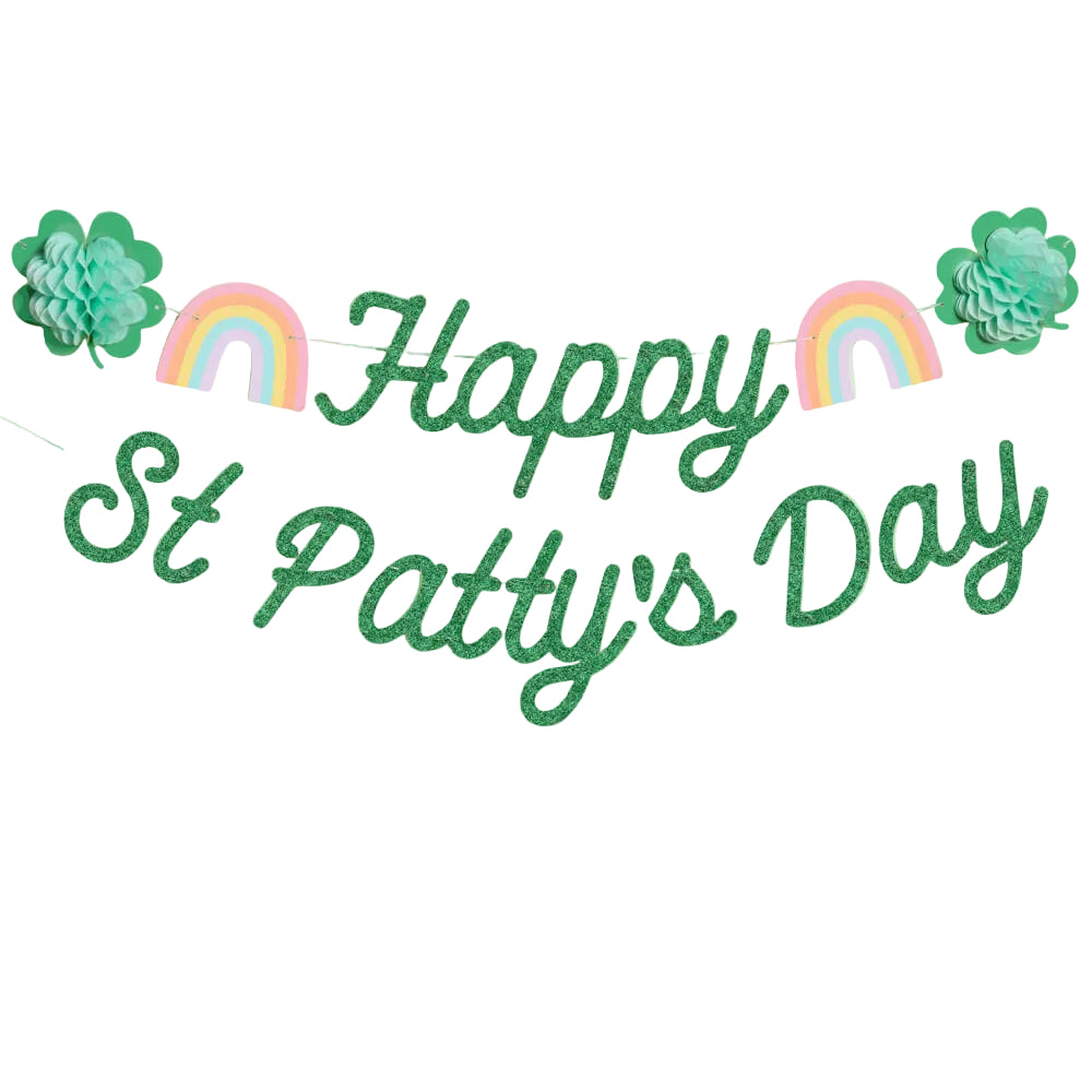 Happy St. Patty's Day Banner - 3D glitter banner xo, Fetti xo, Fetti Collective Happy St. Patty's Day Banner - 3D glitter banner Bonjour Fete - Party Supplies