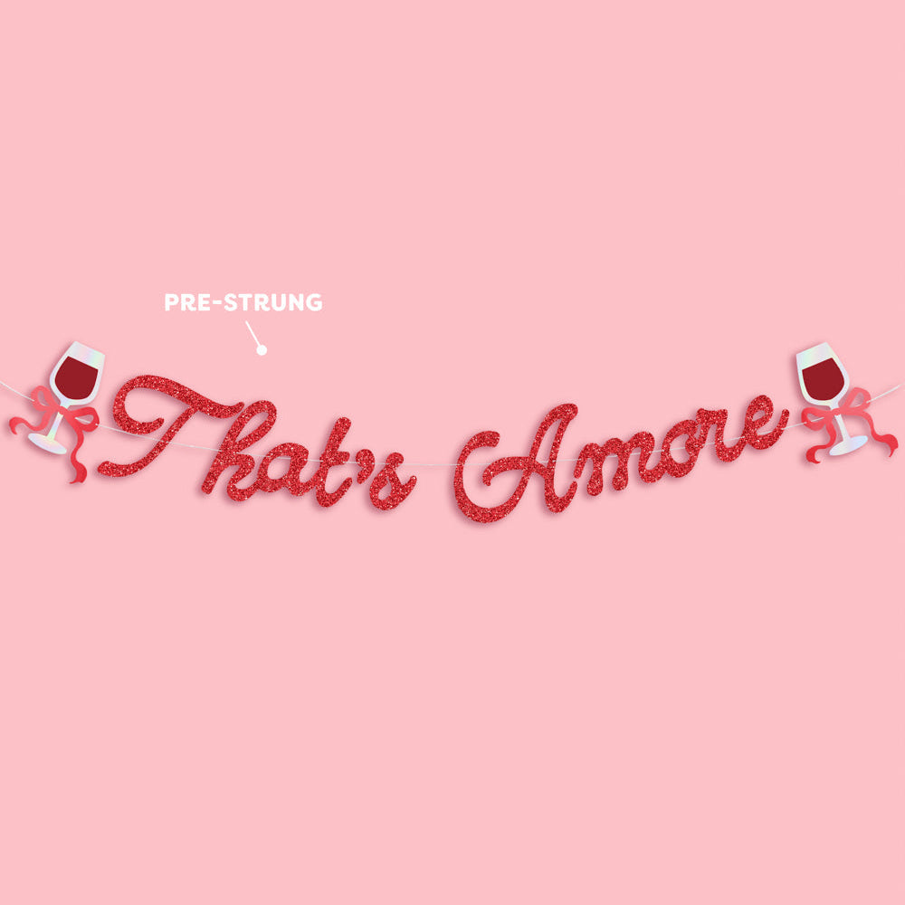That's Amore Banner - red glitter banner xo, Fetti xo, Fetti Collective That's Amore Banner - red glitter banner Bonjour Fete - Party Supplies