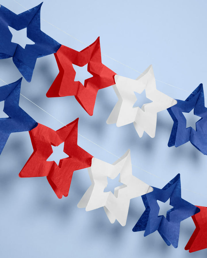Star Spangled Paper Star Banners, Set of 2