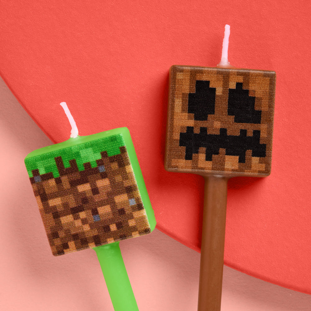 Pixel Candles - set of 6 xo, Fetti candles Pixel Candles - set of 6 Bonjour Fete - Party Supplies