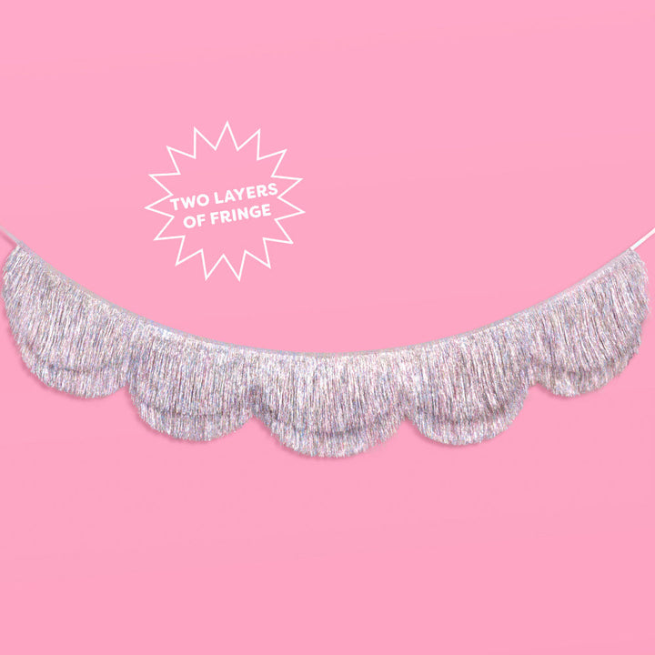 Shimmer Scallop Fringe - scalloped banner xo, Fetti xo, Fetti Collective Shimmer Scallop Fringe - scalloped banner Bonjour Fete - Party Supplies