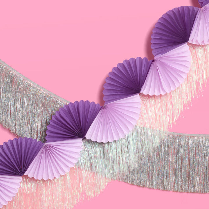 Purple Garland - paper fan banner xo, Fetti Banners Purple Garland - paper fan banner Bonjour Fete - Party Supplies