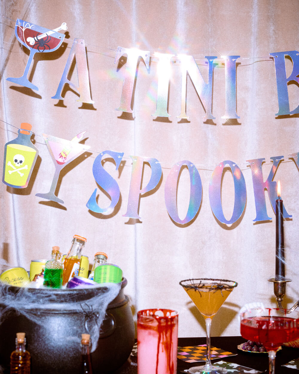 Tini Bit Spooky Banner - 6 ft iridescent banner