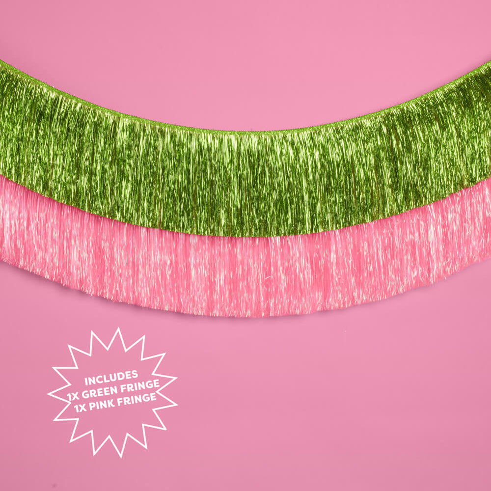 Emerald City Pack - pink + green fringe banners xo, Fetti xo, Fetti Collective Emerald City Pack - pink + green fringe banners Bonjour Fete - Party Supplies