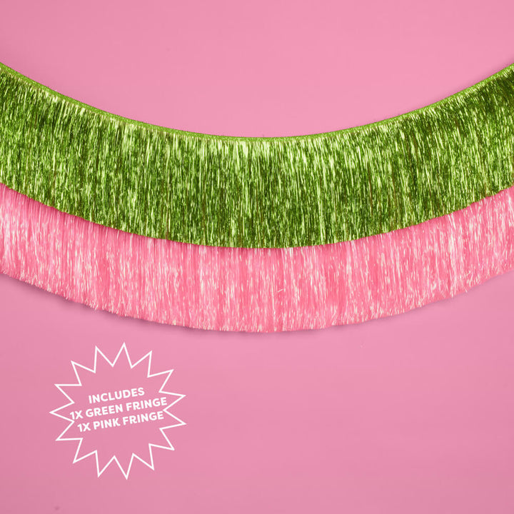 Emerald City Pack - pink + green fringe banners xo, Fetti xo, Fetti Collective Emerald City Pack - pink + green fringe banners Bonjour Fete - Party Supplies