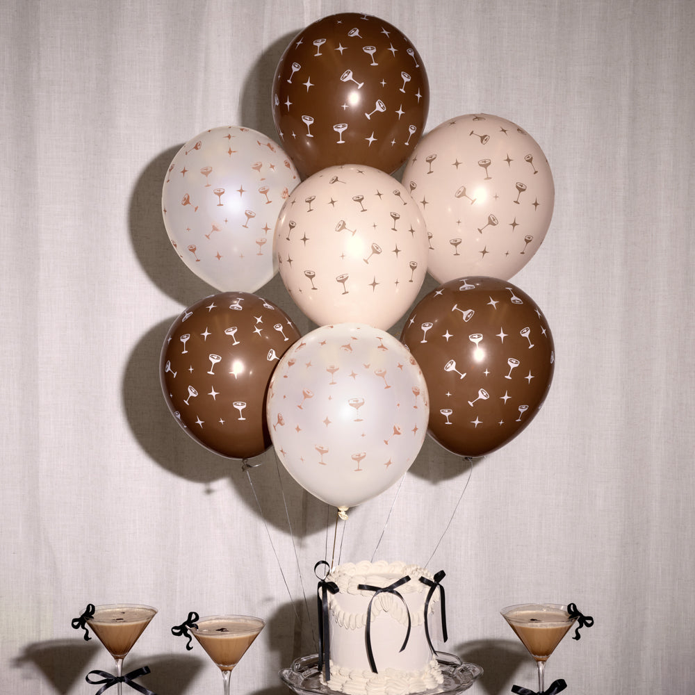 Espresso Martini Pack - 24 latex balloons xo, Fetti balloons Espresso Martini Pack - 24 latex balloons Bonjour Fete - Party Supplies