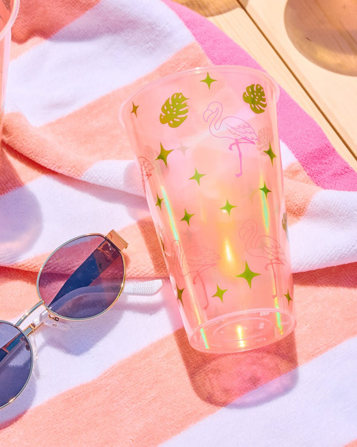 Pink Flamingo Iridescent Party Cups