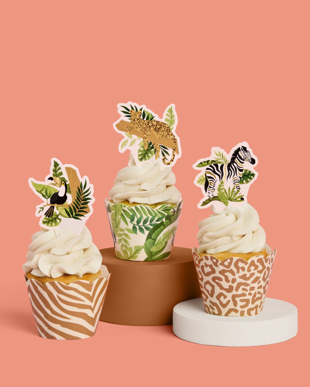 Safari Animal Cupcake Toppers & Wrappers