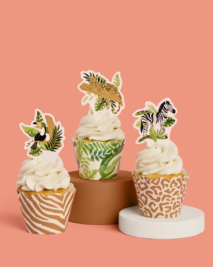 Safari Animal Cupcake Toppers & Wrappers