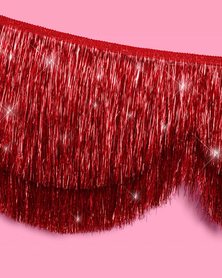 Red Fringe Banner - scalloped banner