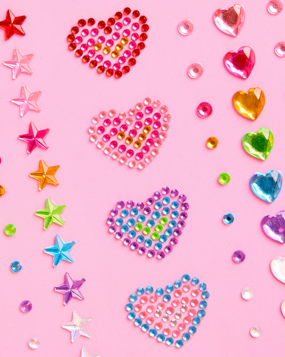 Rainbow Face Gems - Heart & Star Set
