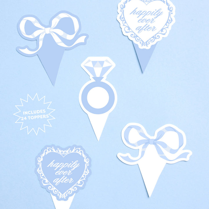 Happily Ever After Toppers - 24 wrappers + toppers xo, Fetti xo, Fetti Collective Happily Ever After Toppers - 24 wrappers + toppers Bonjour Fete - Party Supplies