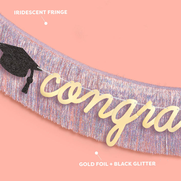 Congrats Grad Banner - two piece banner xo, Fetti xo, Fetti Collective Congrats Grad Banner - two piece banner Bonjour Fete - Party Supplies