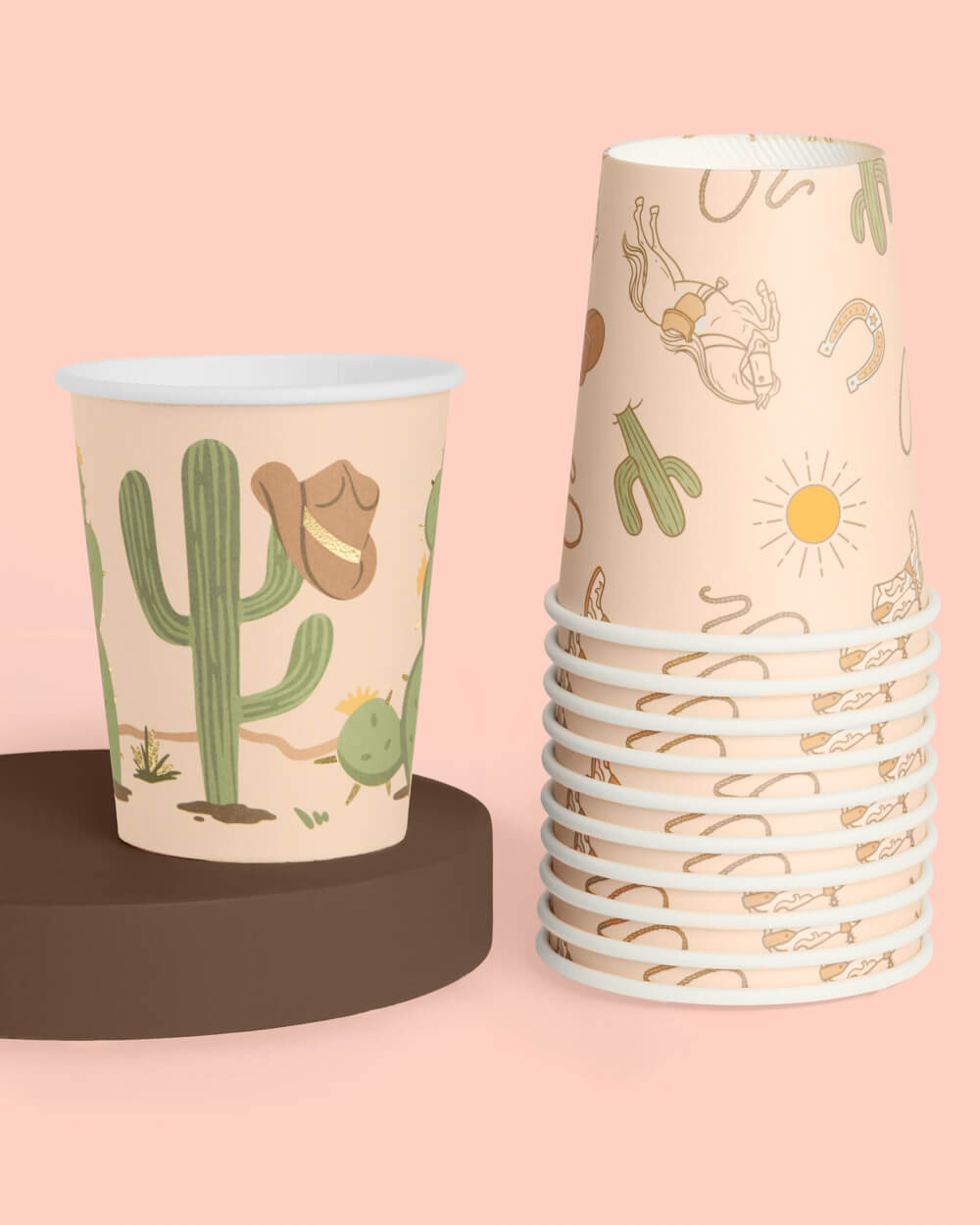 Wild Wild West Gold Foil Cowboy Cups