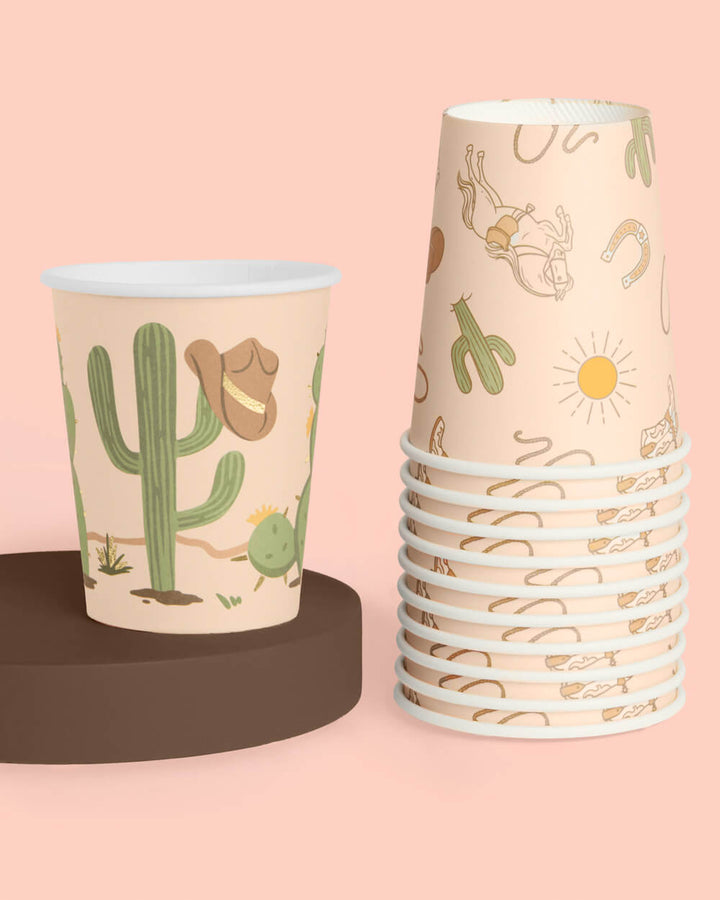 Wild Wild West Gold Foil Cowboy Cups