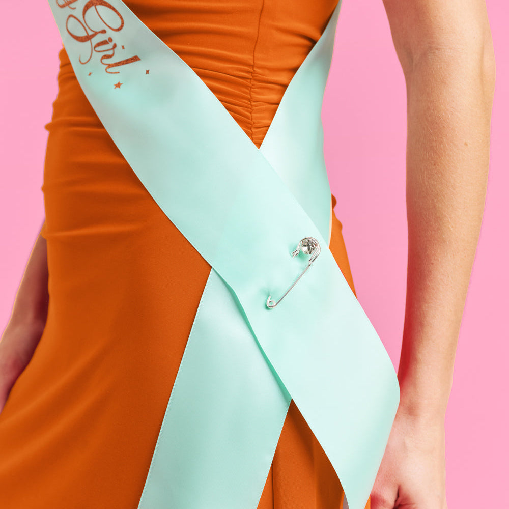 Life of A Birthday Girl Sash - teal sash + orange foil xo, Fetti sash Life of A Birthday Girl Sash - teal sash + orange foil Bonjour Fete - Party Supplies