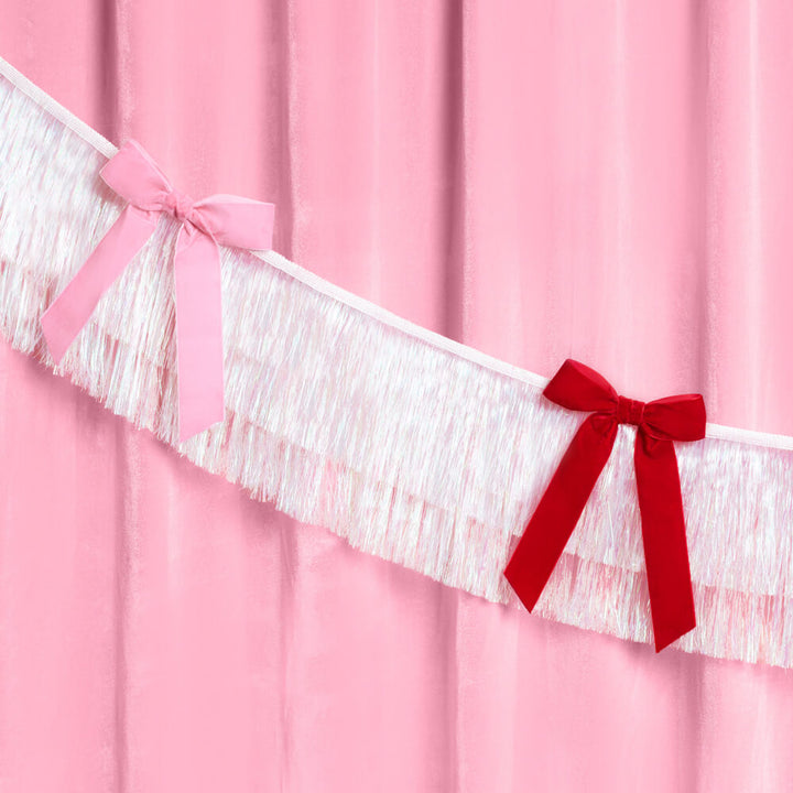 Bow Bliss Banner - layered fringe + velvet bows xo, Fetti xo, Fetti Collective Bow Bliss Banner - layered fringe + velvet bows Bonjour Fete - Party Supplies