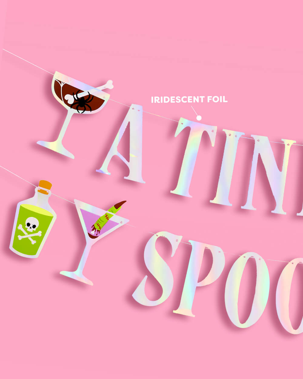 Tini Bit Spooky Banner - 6 ft iridescent banner