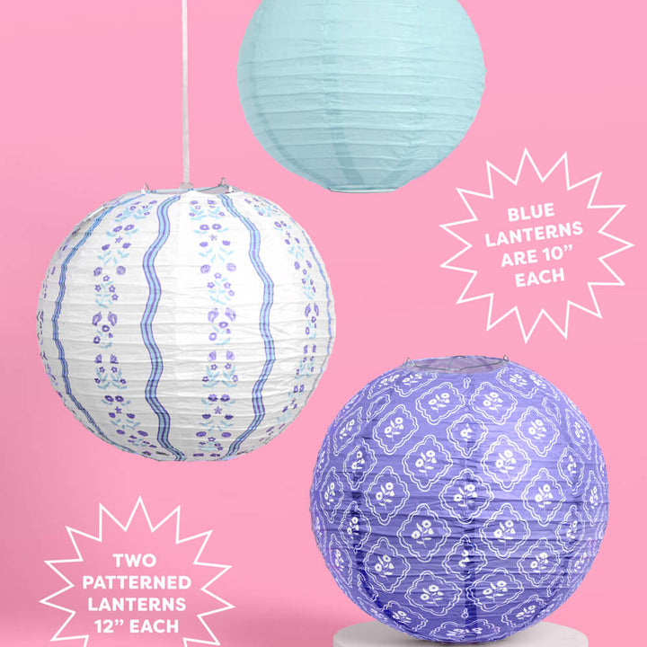 Coastal Lanterns - set of 6 paper lanterns xo, Fetti xo, Fetti Collective Coastal Lanterns - set of 6 paper lanterns Bonjour Fete - Party Supplies