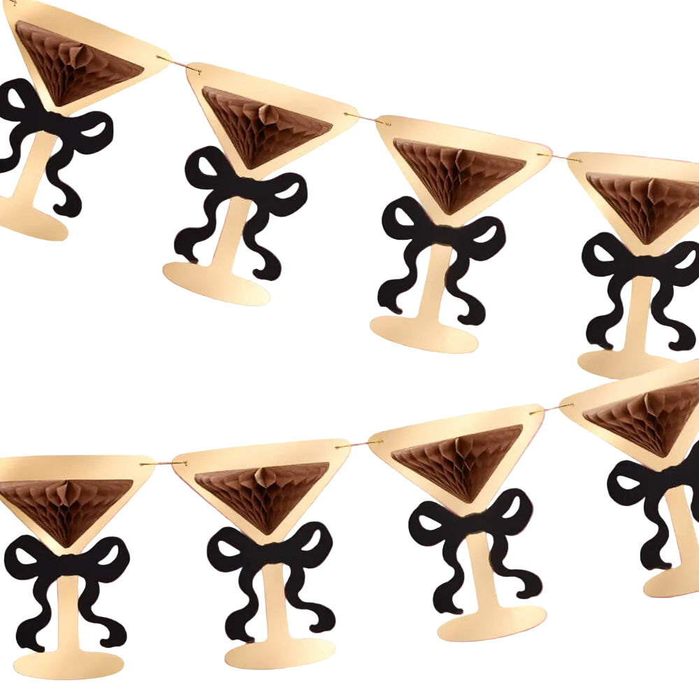 Espresso Martini Banner - 3D paper banner xo, Fetti Banners Espresso Martini Banner - 3D paper banner Bonjour Fete - Party Supplies