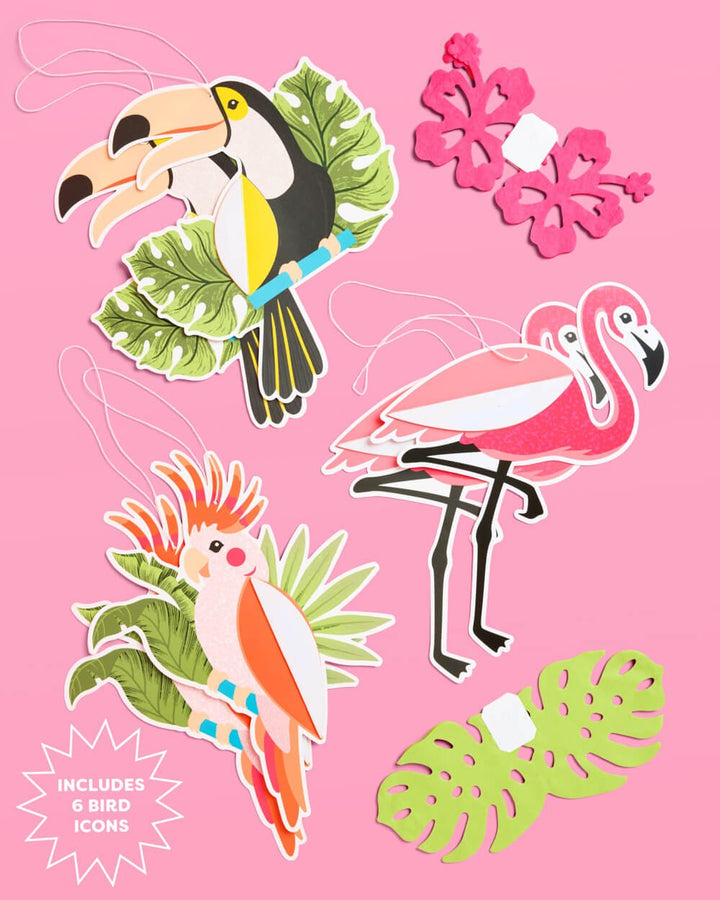 Tropical Bird & Hibiscus Party Banner Set