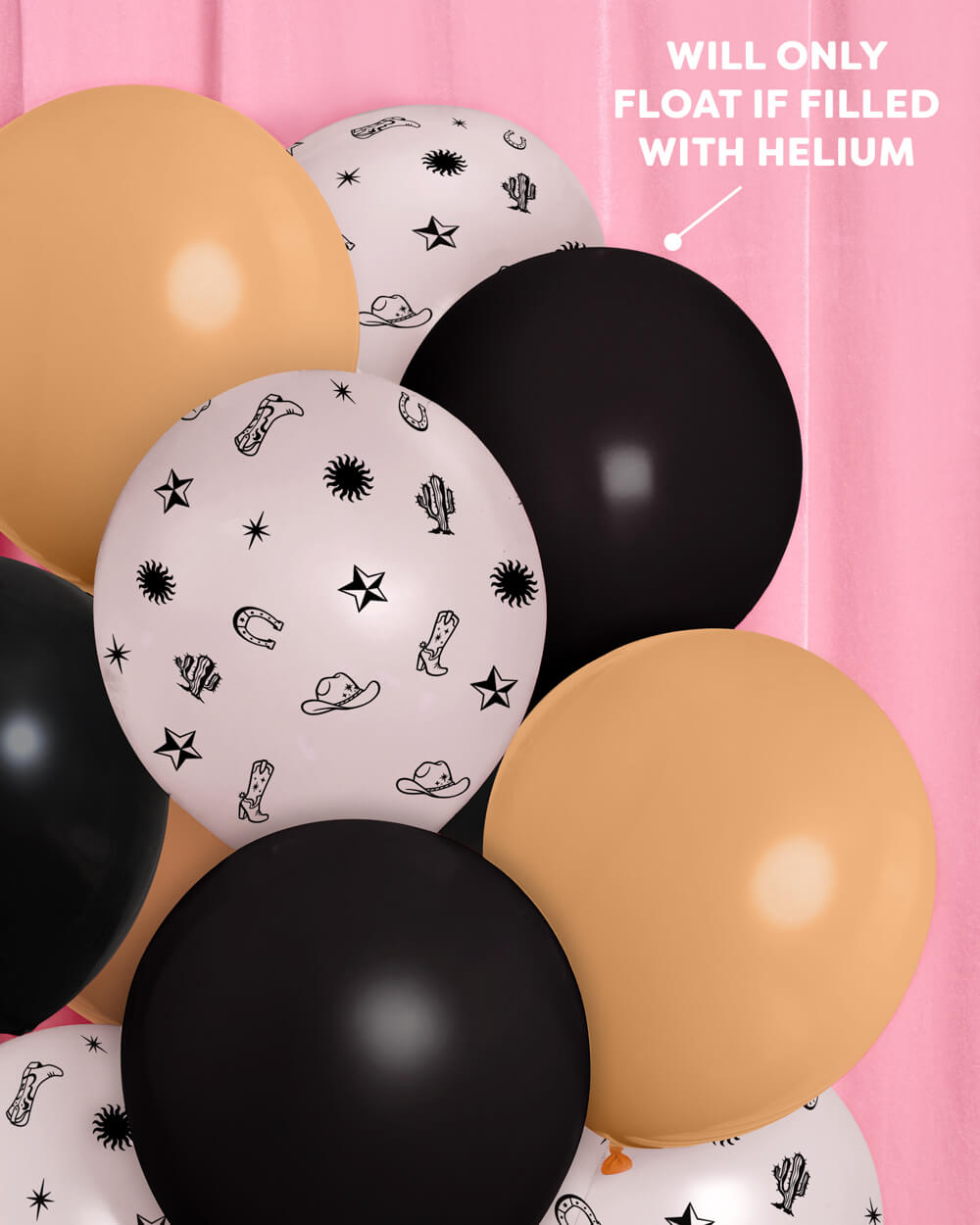 Cowgirl latex balloons close up