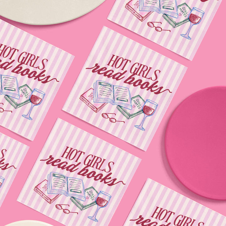 Hot Girls Book Club Napkins - 25 paper napkins xo, Fetti napkins Hot Girls Book Club Napkins - 25 paper napkins Bonjour Fete - Party Supplies