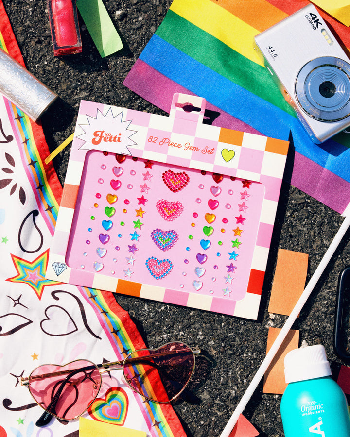 Rainbow Face Gems - Heart & Star Set