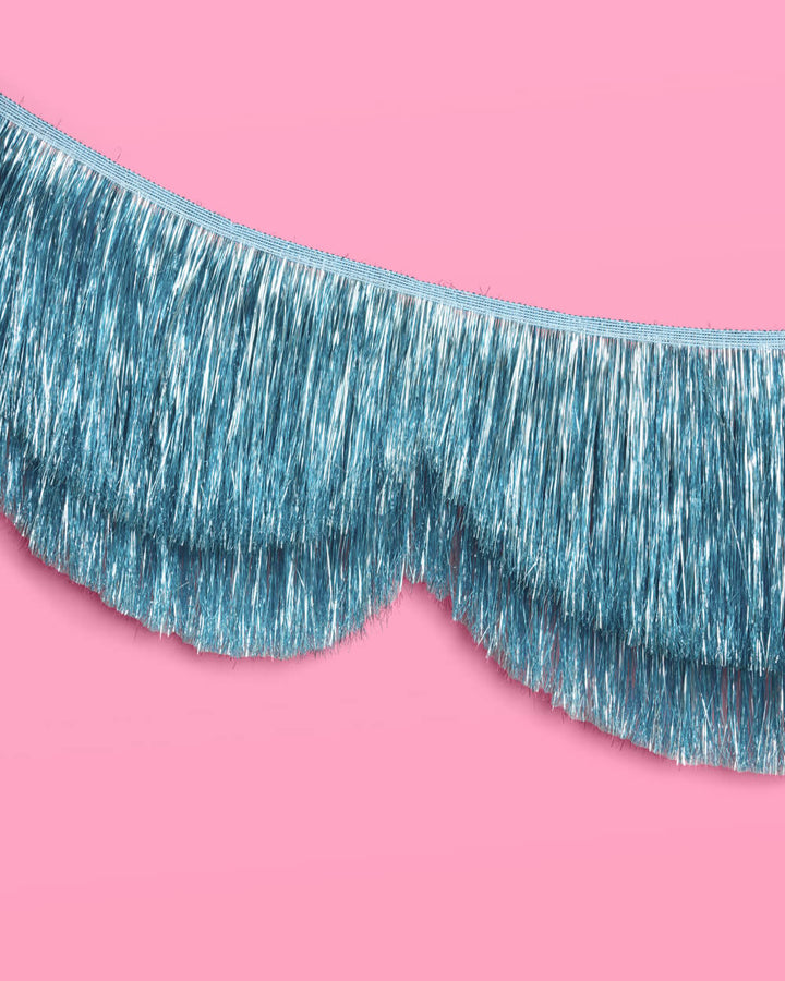 Blue Scallop Fringe Banner - iridescent banner - Bonjour Fête 