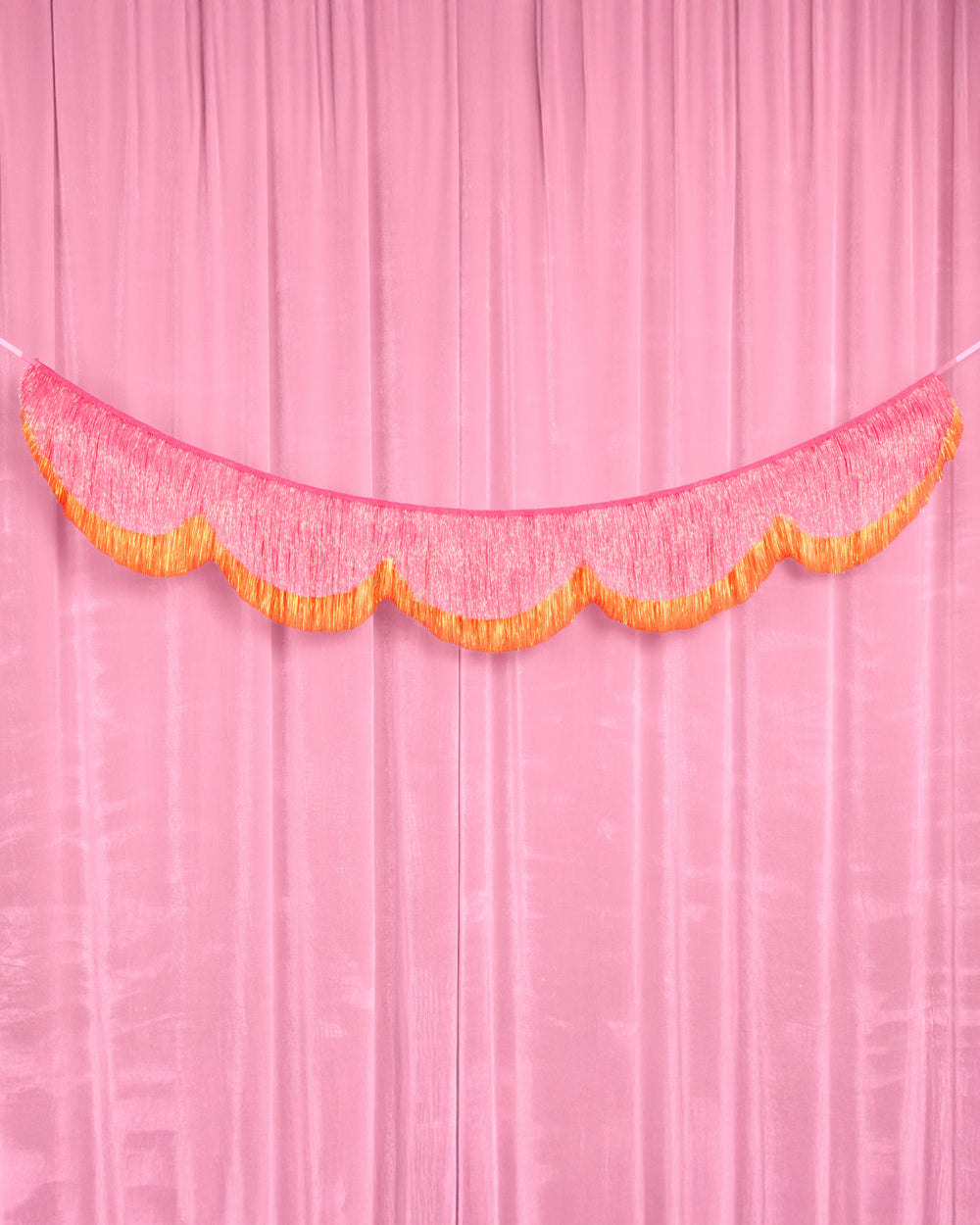 Pink Orange Scallop Fringe - iridescent foil banner xo, Fetti Banners Pink Orange Scallop Fringe - iridescent foil banner Bonjour Fete - Party Supplies