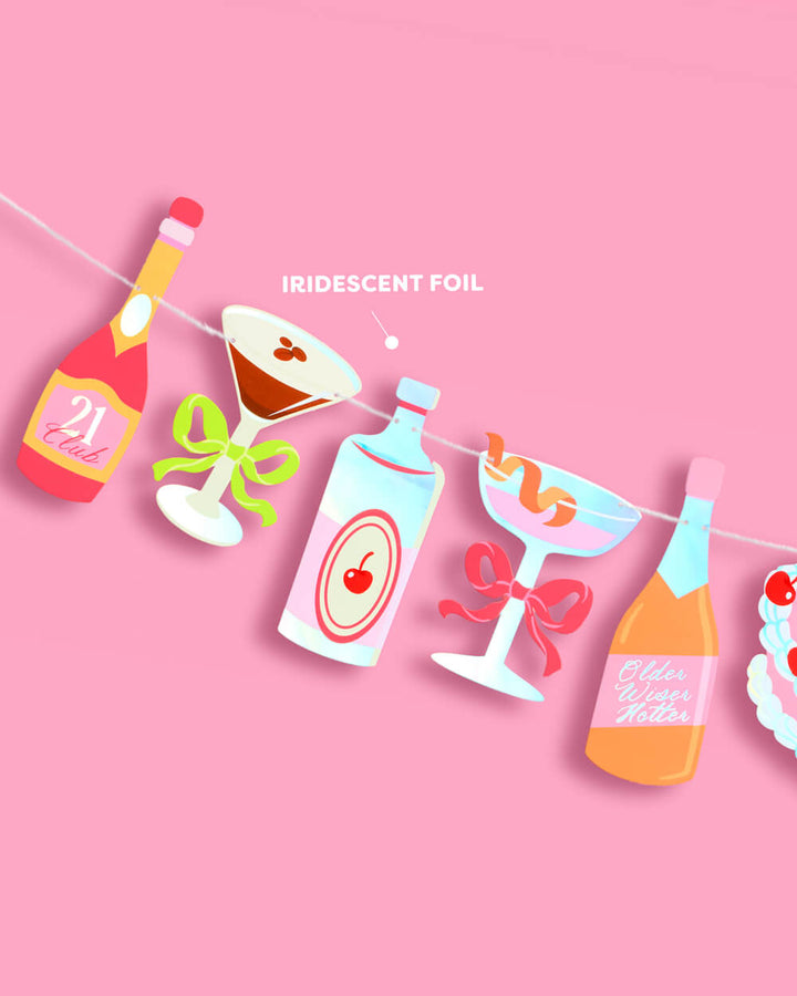 21st Birthday Banner - cocktail garland