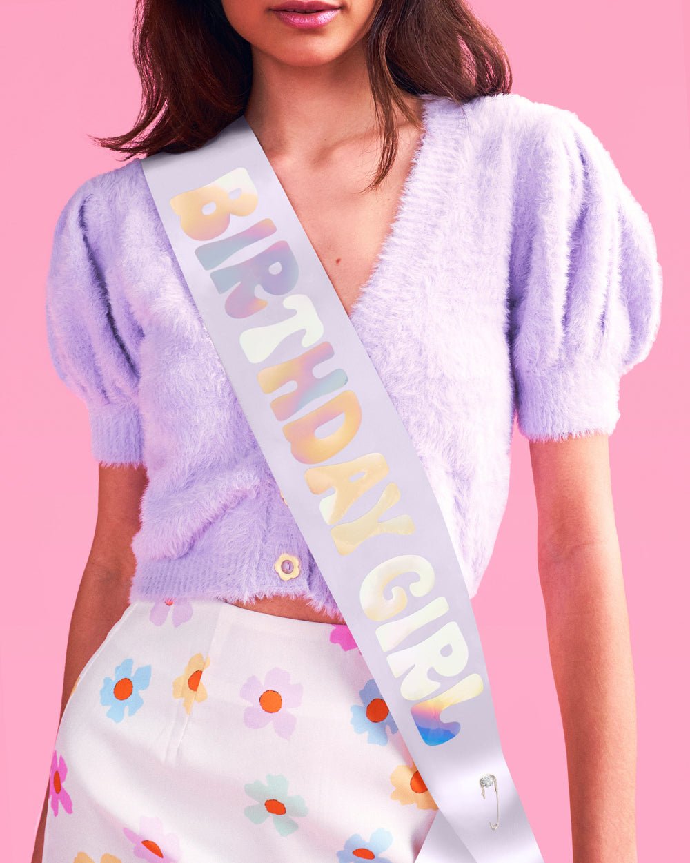 Birthday girl sash, headband, and sunglasses sold as a bundle