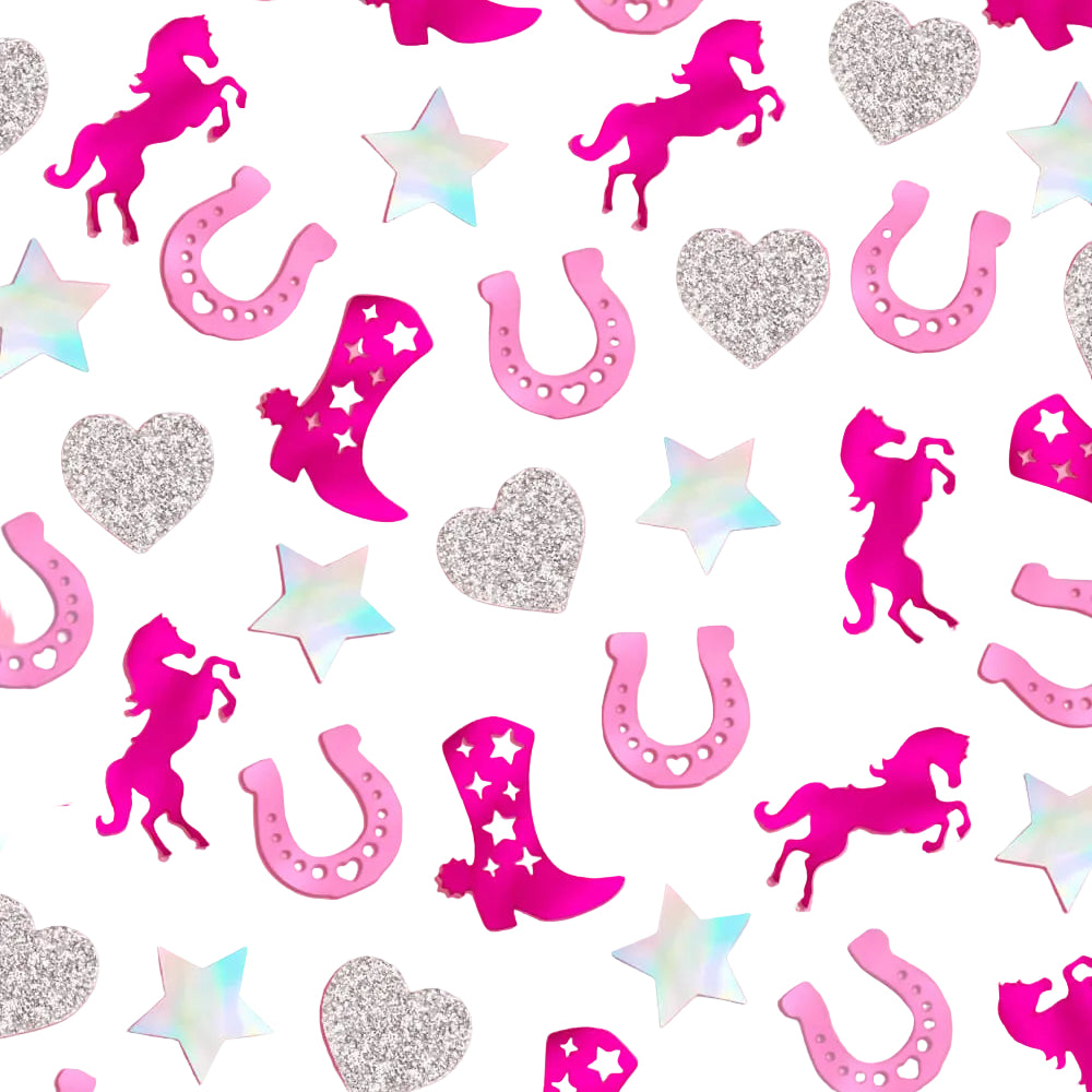 Pink Pony Club Confetti - 200 pc foil confetti xo, Fetti confetti Pink Pony Club Confetti - 200 pc foil confetti Bonjour Fete - Party Supplies