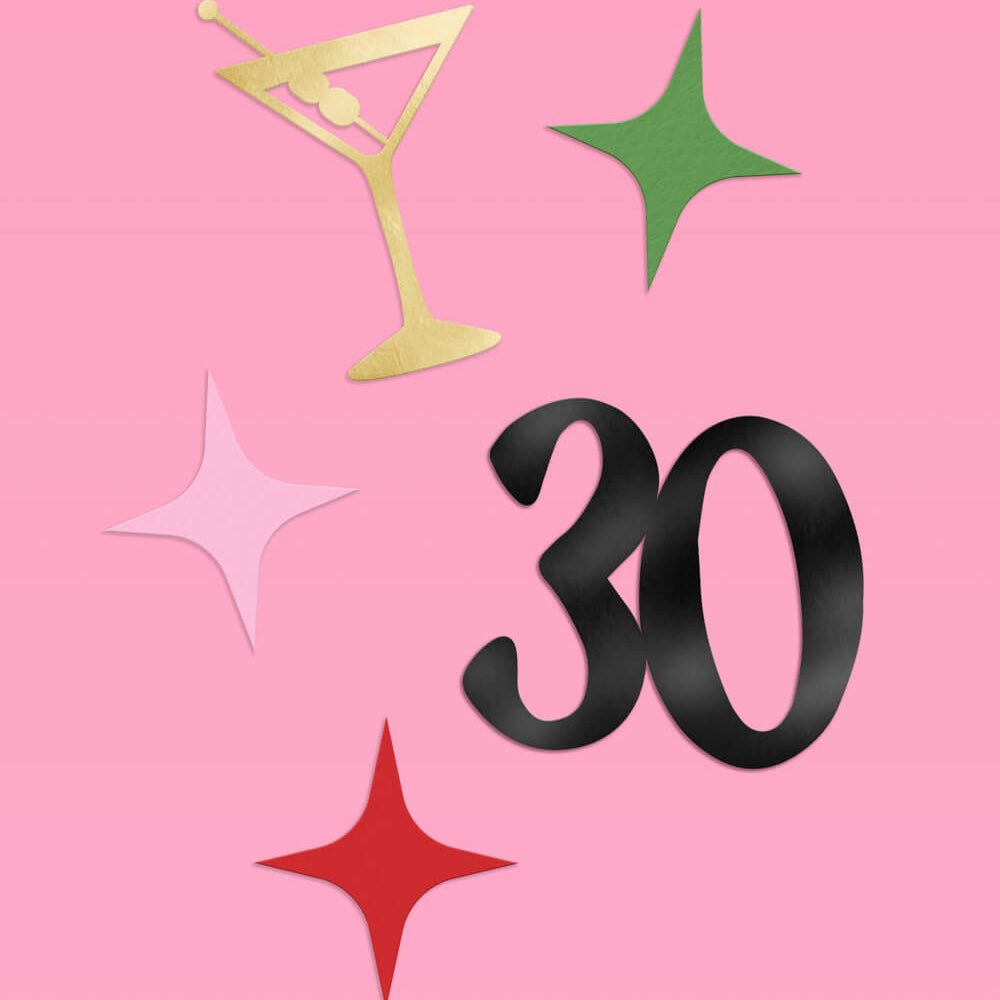 Dirty 30 Confetti - 200 pc foil confetti xo, Fetti confetti Dirty 30 Confetti - 200 pc foil confetti Bonjour Fete - Party Supplies