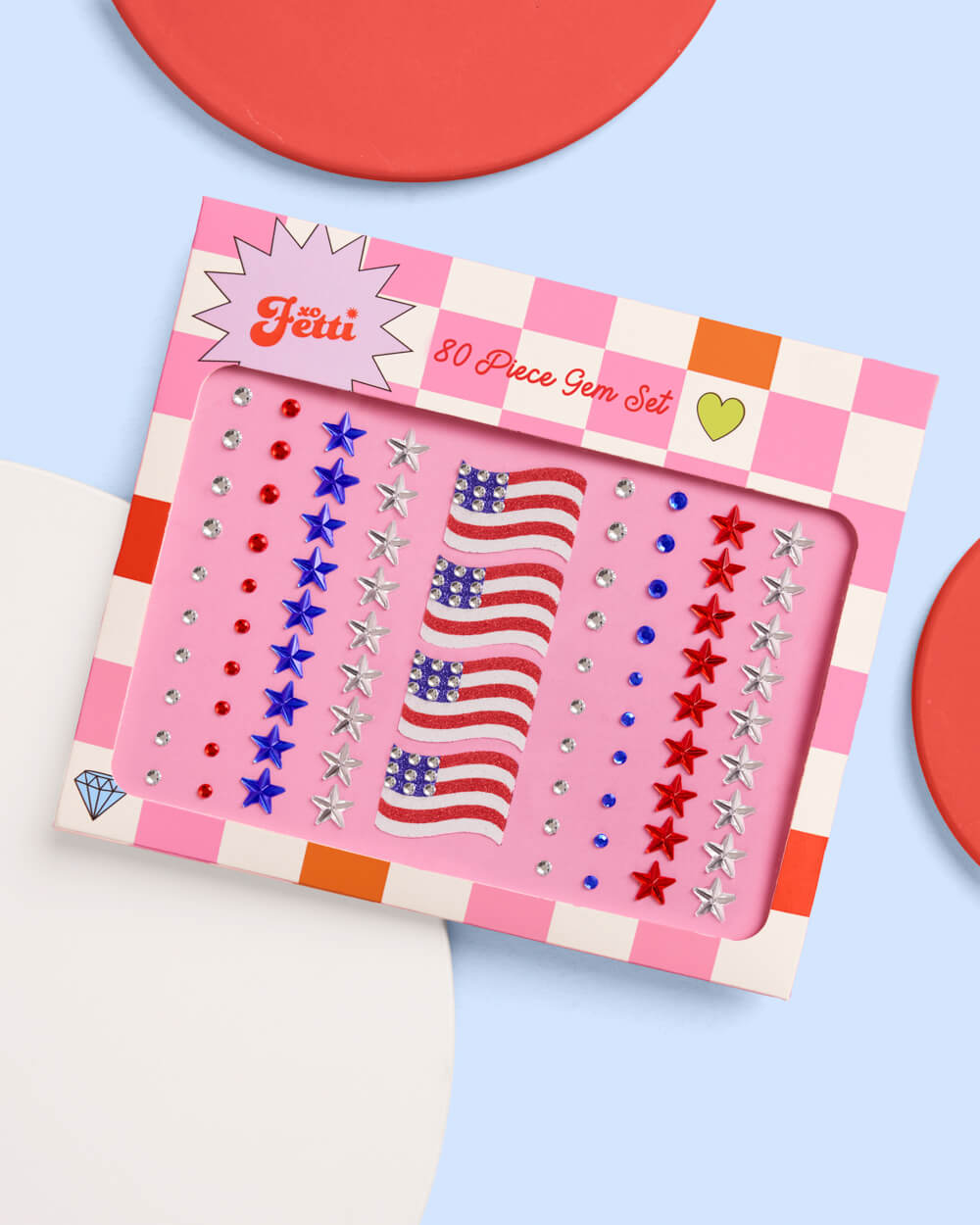 4th of July Face Gems - Flag & Star Set