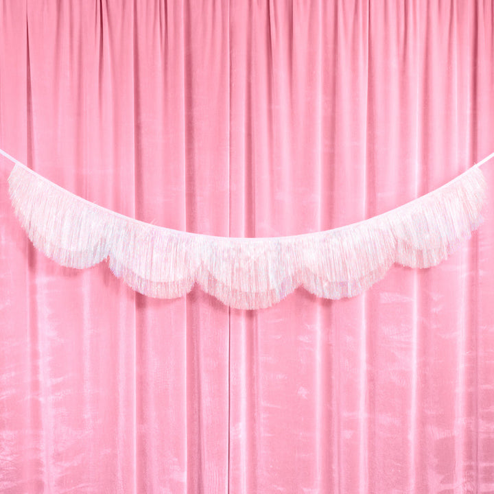 Iridescent Scallop Fringe - layered tinsel banner xo, Fetti Banners Iridescent Scallop Fringe - layered tinsel banner Bonjour Fete - Party Supplies