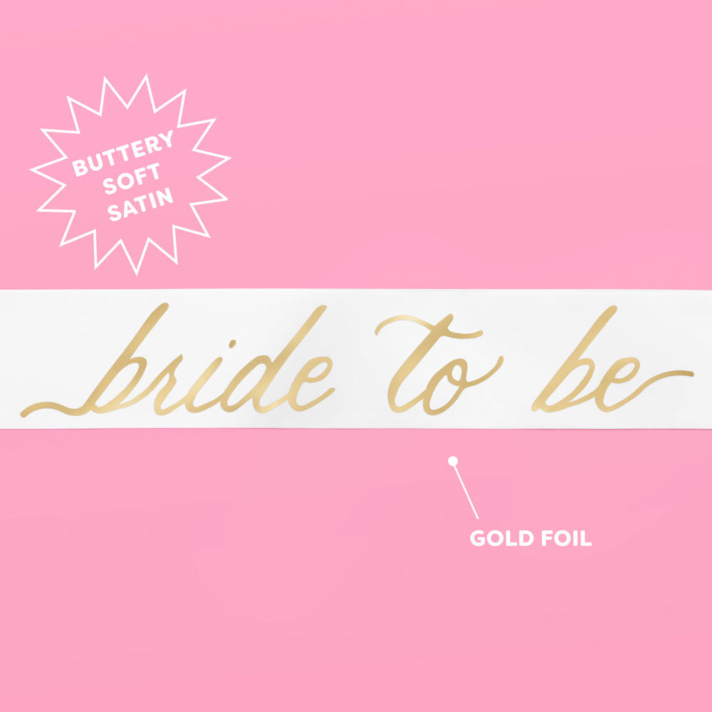 Classic Bride Sash - white satin sash xo, Fetti sash Classic Bride Sash - white satin sash Bonjour Fete - Party Supplies