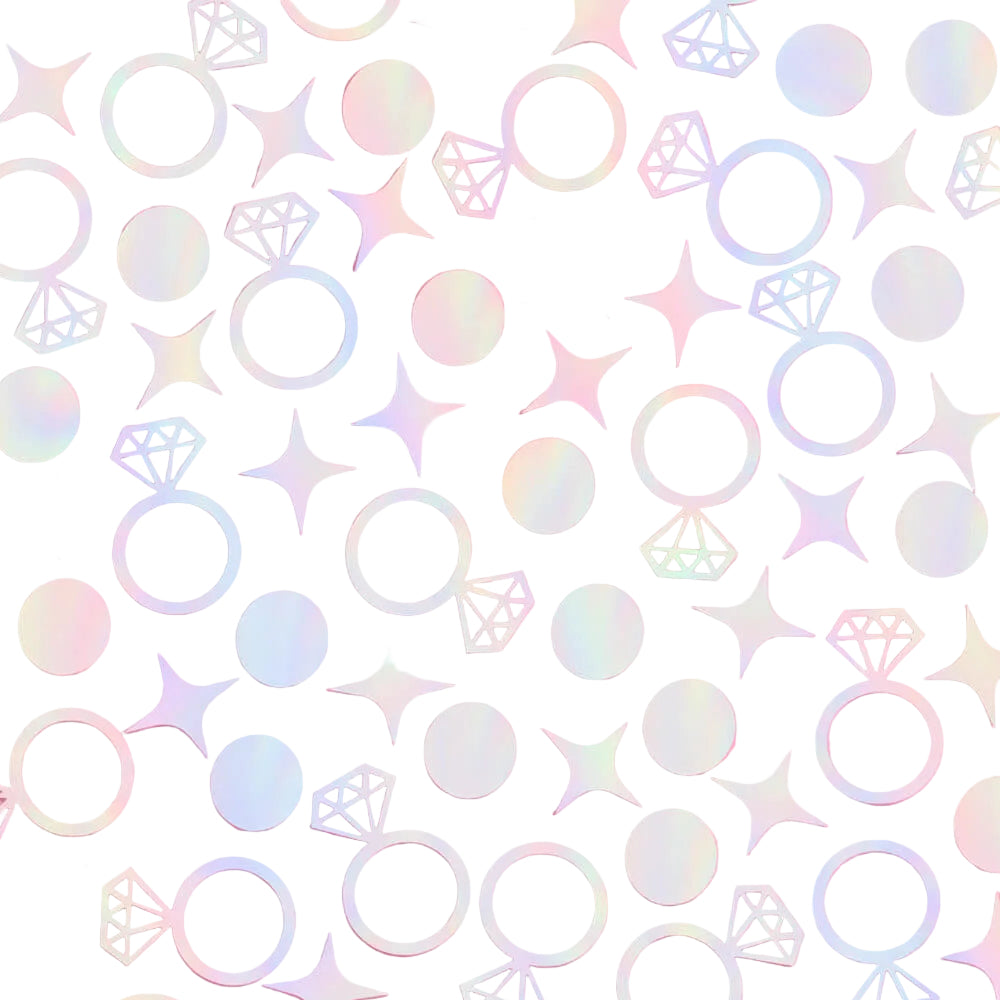 Engaged Era Confetti - 200 pc iridescent foil confetti xo, Fetti confetti Engaged Era Confetti - 200 pc iridescent foil confetti Bonjour Fete - Party Supplies