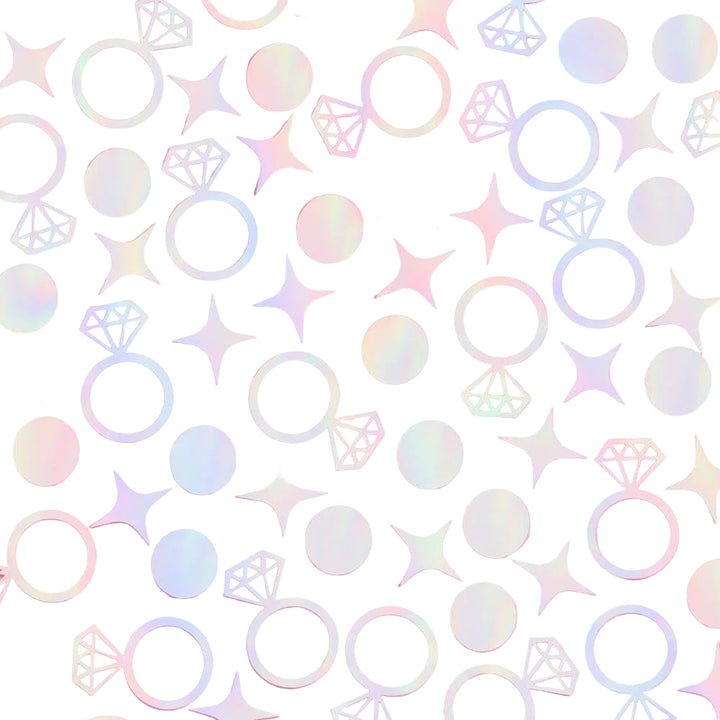 Engaged Era Confetti - 200 pc iridescent foil confetti xo, Fetti confetti Engaged Era Confetti - 200 pc iridescent foil confetti Bonjour Fete - Party Supplies