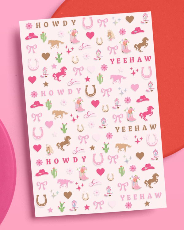 Pink Cowgirl Nail Stickers