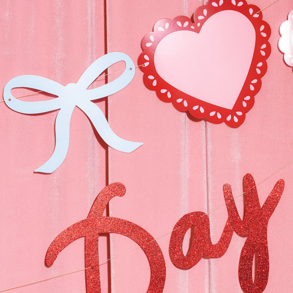 Happy Vday Banner - 3D glitter banner xo, Fetti xo, Fetti Collective Happy Vday Banner - 3D glitter banner Bonjour Fete - Party Supplies