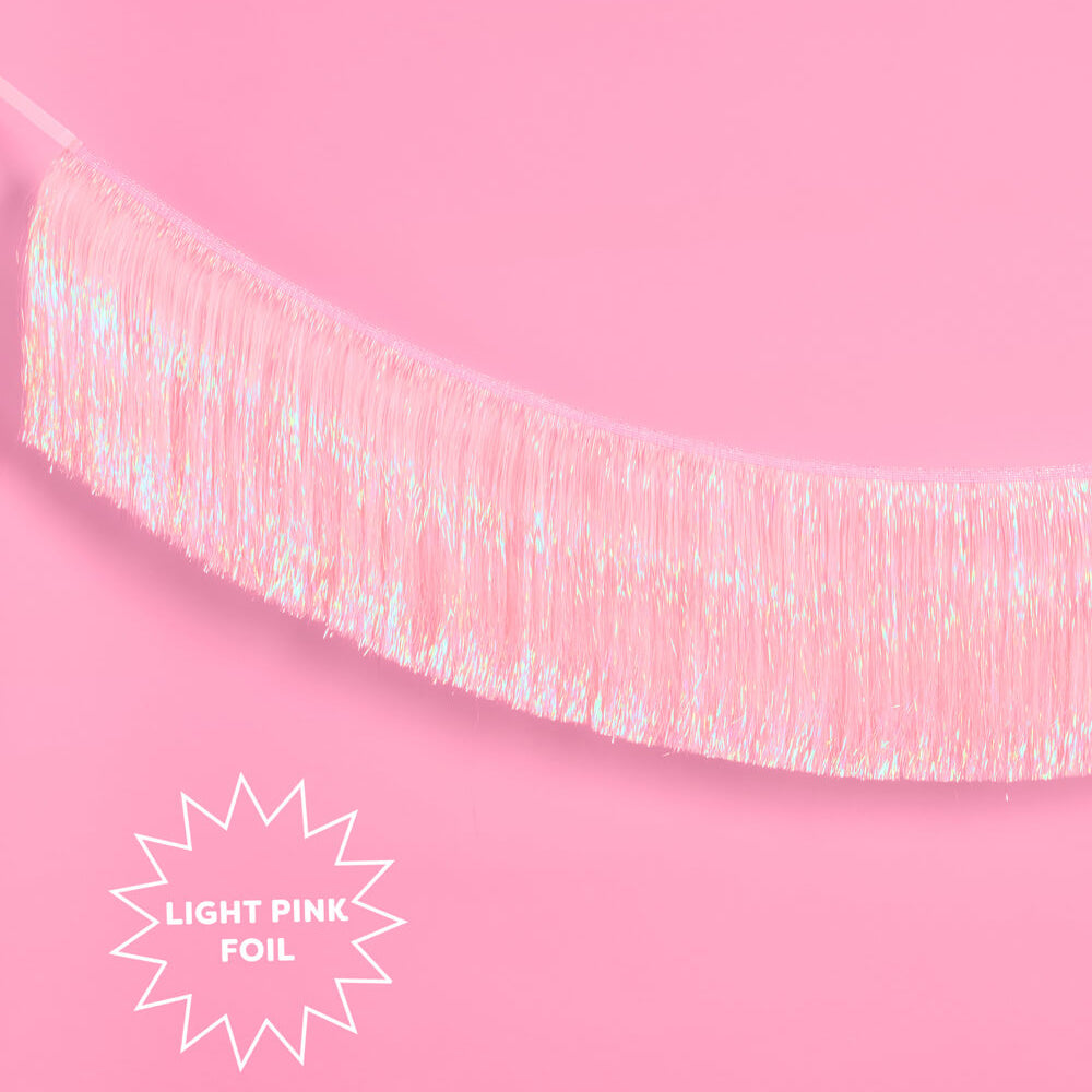 Pretty in Pink Fringe - light pink fringe banner xo, Fetti xo, Fetti Collective Pretty in Pink Fringe - light pink fringe banner Bonjour Fete - Party Supplies