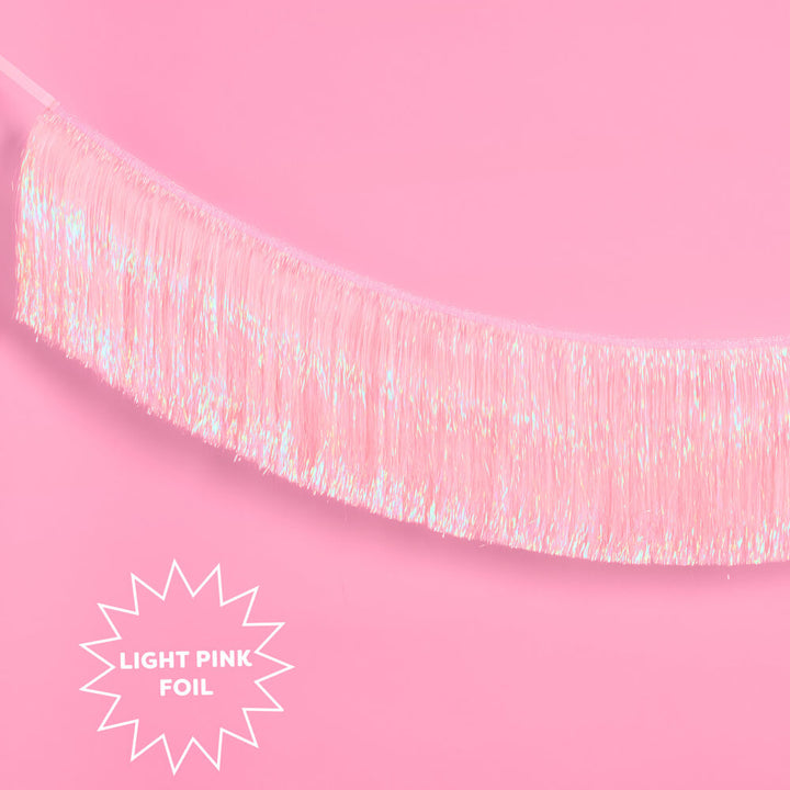 Pretty in Pink Fringe - light pink fringe banner xo, Fetti xo, Fetti Collective Pretty in Pink Fringe - light pink fringe banner Bonjour Fete - Party Supplies