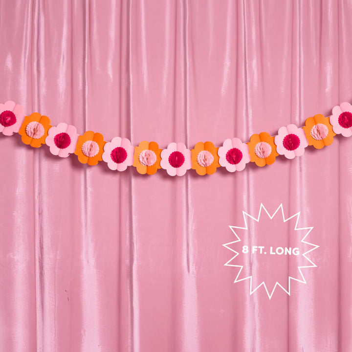 Flower Power Garland - 3D paper banner xo, Fetti xo, Fetti Collective Flower Power Garland - 3D paper banner Bonjour Fete - Party Supplies