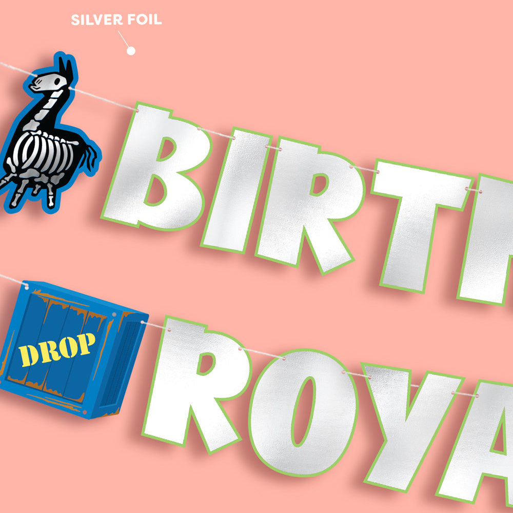 Birthday Royale Banner - silver foil banner - Bonjour Fête 
