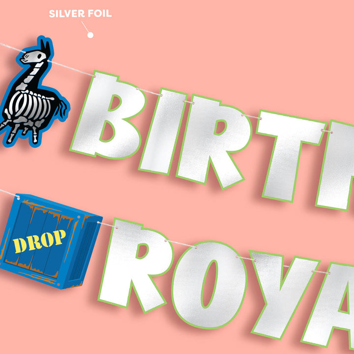 Birthday Royale Banner - silver foil banner - Bonjour Fête 