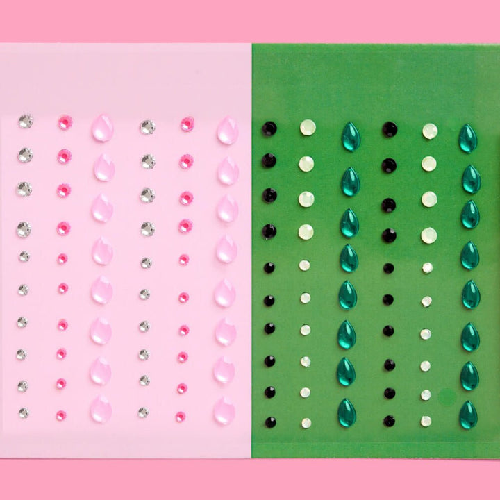 Emerald City Gem Set - 112 adhesive face gems xo, Fetti xo, Fetti Collective Emerald City Gem Set - 112 adhesive face gems Bonjour Fete - Party Supplies